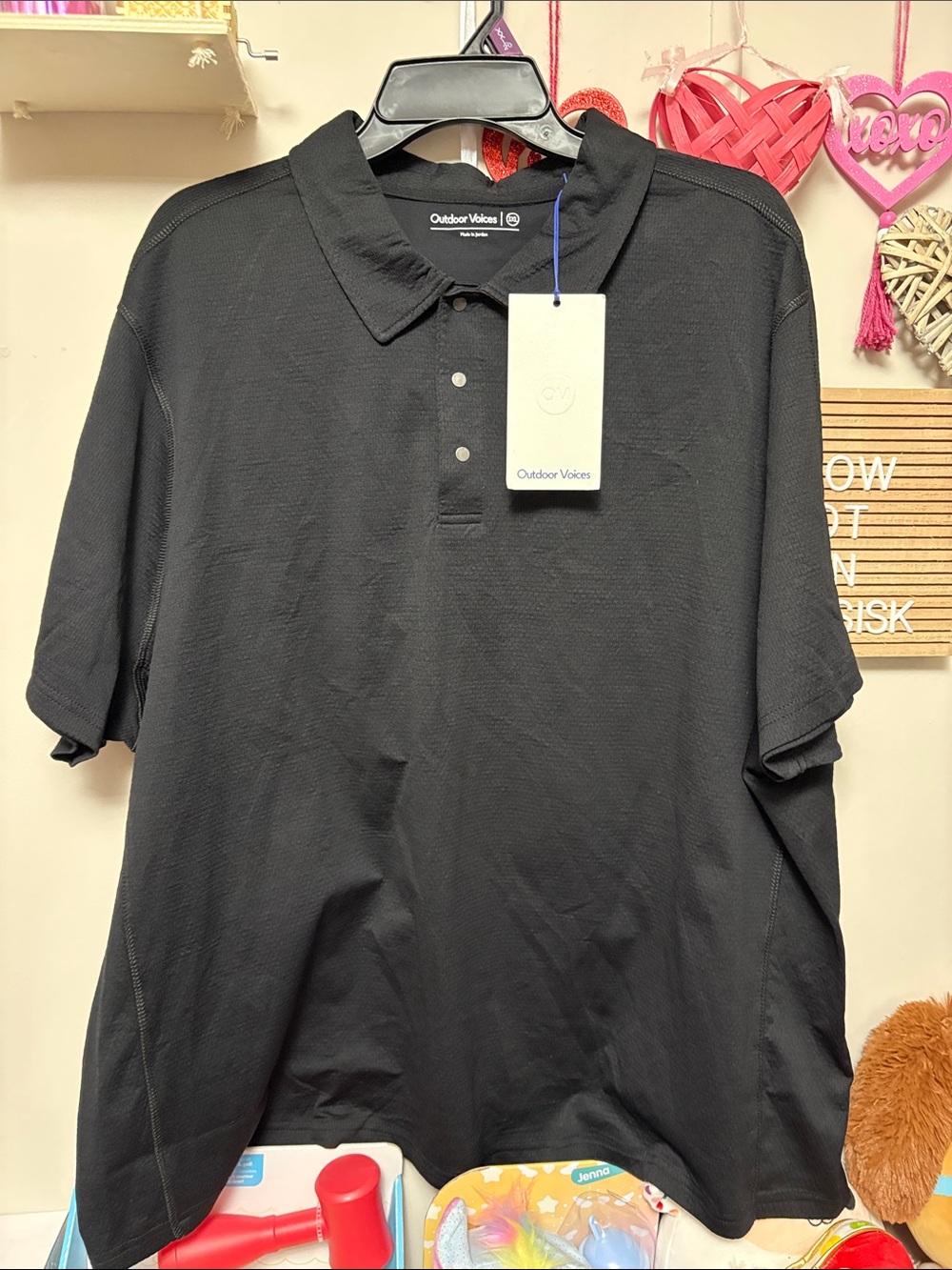 Outdoor Voices Black Men’s Performance Polo